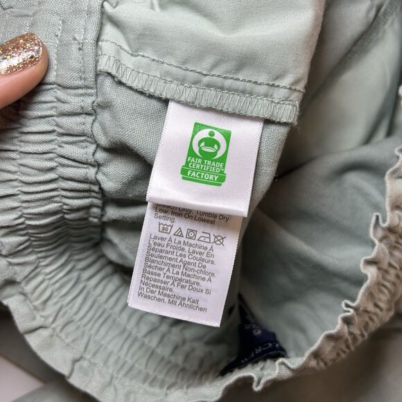 J.Crew Wide Leg Drawstring Linen Blend Pants Womens 6 Olive Green With Pockets - Picture 6 of 9